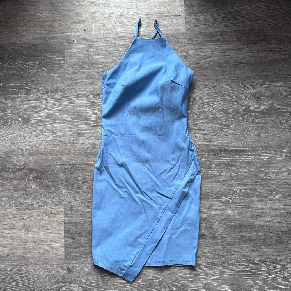 The Vintage Shop Blue Halter Mini Dress - XS/S